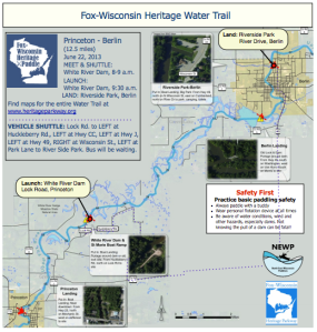 For a printable map click this link:  http://www.wisconsinpaddlers.org/media/111192/2013princeberlin.pdf